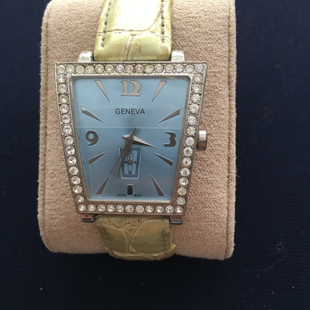 Geneva Women's Light Blue Crystal-Trim Watch